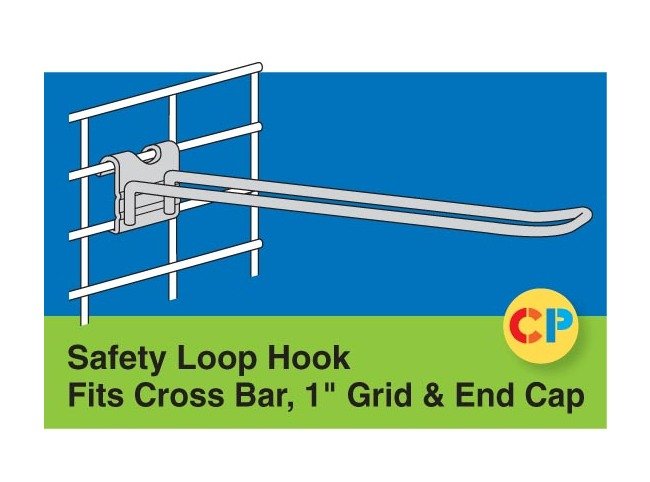 Safety Loop Hooks for Cross Bar, Grid & End Cap - 100 Pack - Image 1