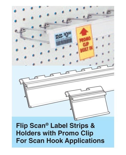 Pegboard Flip Scan Label Holders with Info Grip Promo Clips - Image 1