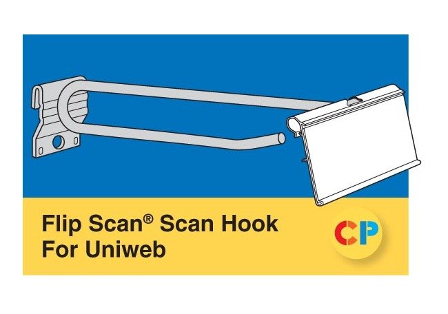 Uniweb Display Flip Scan Hooks - 4" x 0.187" - Image 1