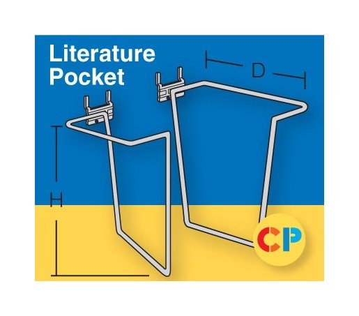 Galvanized Literature Pockets for Slatwall - 10 Sets - Image 1