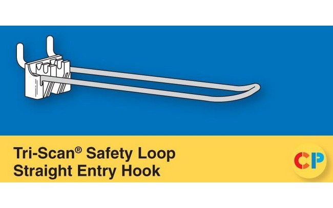 Tri-Scan Safety Loop Straight Entry Hooks - Medium Gauge, 10" x 0.148" - Image 1