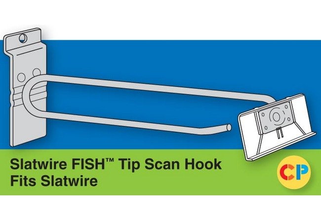 8" Fish Tip Scan Slatwall Hook for Easy Product Display - Image 1