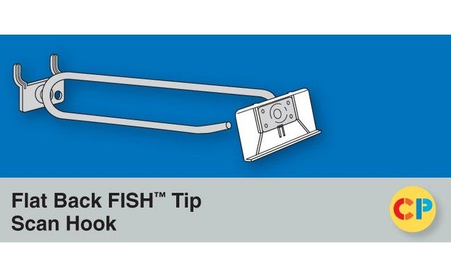 Flat Back Fish Tip Scan Hooks for Corrugated Displays - Image 1