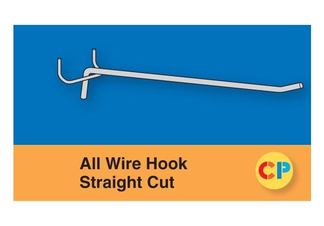 8" Straight Cut All Wire Hooks for 1/8", 3/16" & 1/4" Pegboard - Pack of 500 - Image 1