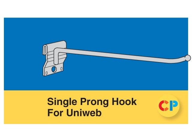 8-Inch Single Prong Uniweb Display Hooks - Pack of 100 - Image 1