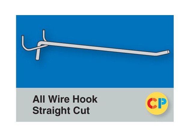 Medium Gauge Straight Cut All Wire Hook - 4" 1-Pc Corrugated Hook - Image 1