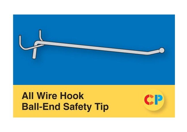 Heavy Duty 6" Ball End Safety Tip Wire Hooks - Pack of 250 - Image 1