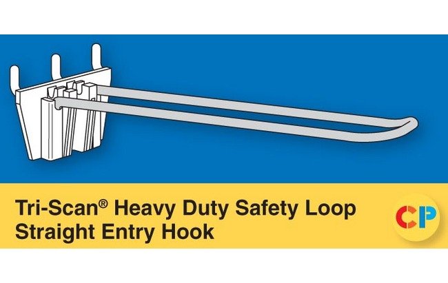 Tri-Scan Heavy Duty Safety Loop Straight Entry Hooks - 8" x 0.187" - Image 1