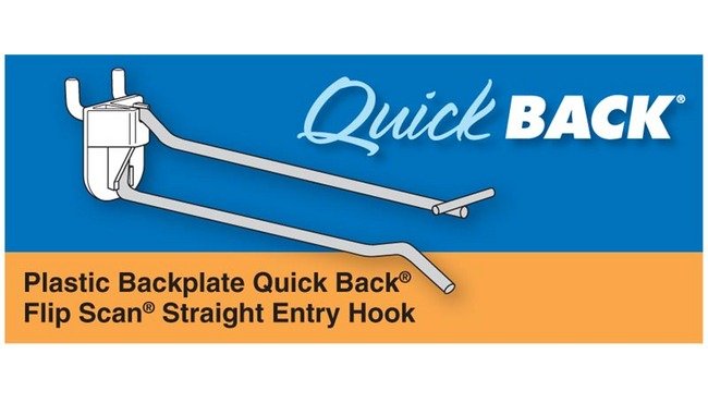 Quick Back Plastic Scan Hooks | Straight Entry | 4" - Image 1