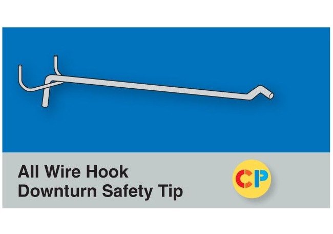 4" All Wire Hook Downturn Safety Tip - Zinc Galvanized - Image 1