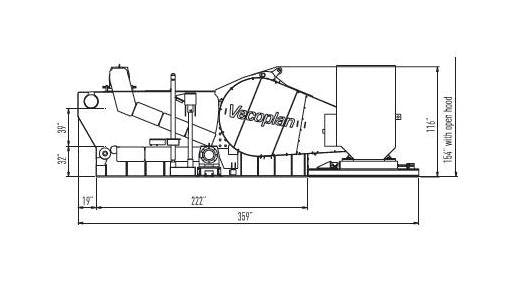 Vecoplan VTH Series Horizontal Drum Chipper, 200-400 st/hr - Image 3