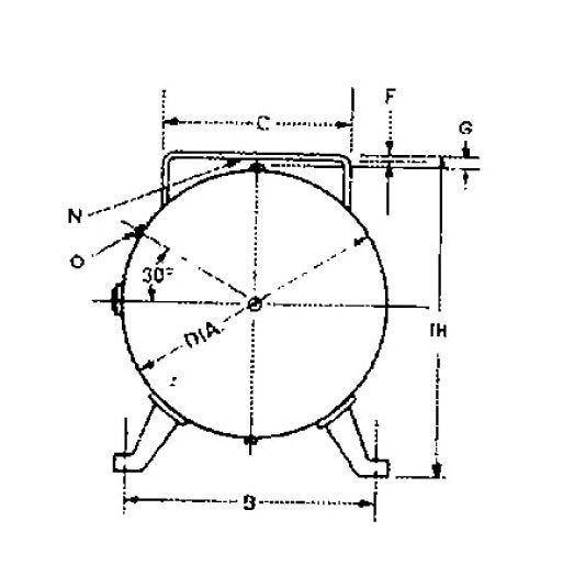 ASME 30 Gallon Horizontal Air Receiver - 16in Diameter - Image 3