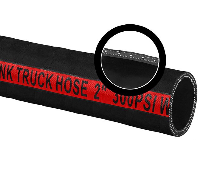 Seal Fast 2" 300 PSI Black Nitrile Tank Truck Petroleum Hose - Image 1