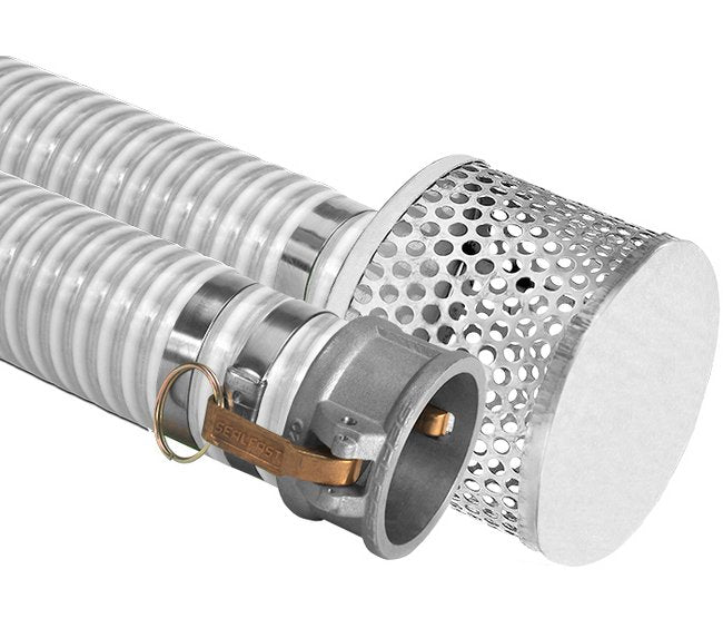 Clear PVC Suction Thermoplastic Hose 4" x 20ft Assemblies - Image 1