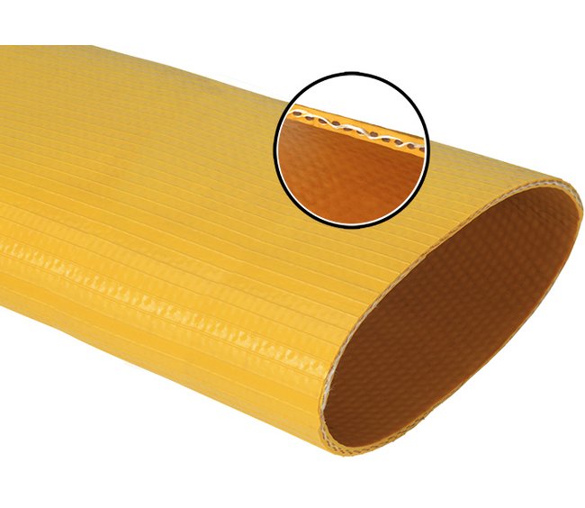Seal Fast 4 Inch 200 PSI Godzilla Yellow Nitrile Lay Flat Discharge Hose - Image 1