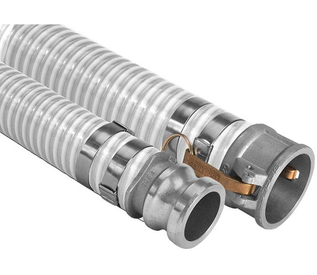 Clear PVC Suction Thermoplastic Hose - 3in x 20ft Assemblies - Image 1