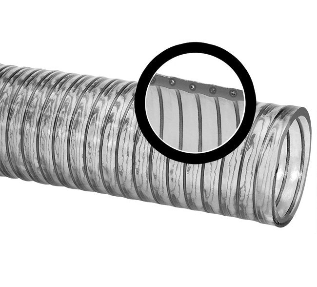 FDA PVC Clear Plexisteel Suction Hose - 2 in - Image 1