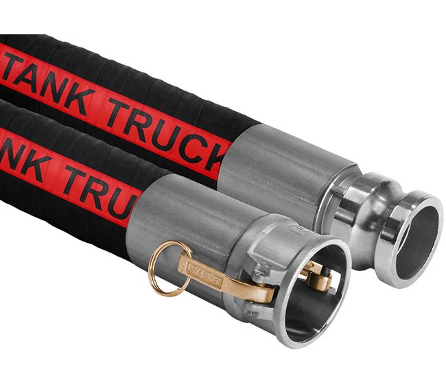 150 PSI Black Nitrile Tank Truck Hose Assembly - Image 1