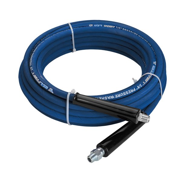 100 Ft 4000 PSI Blue EPDM Rubber Pressure Wash Hose Assembly - Image 1