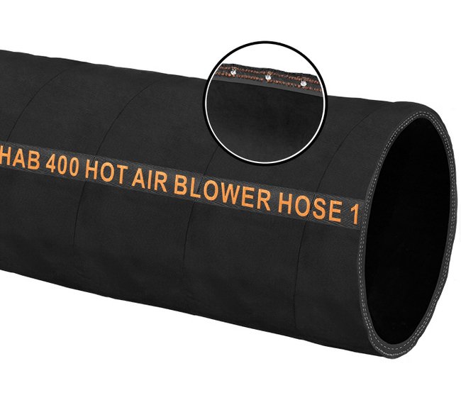 Industrial Hot Air Blower Hose - 4 inch, 150 psi, EPDM Rubber - Image 1