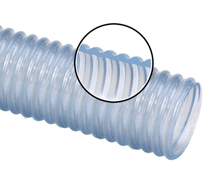 FDA PVC Clear Suction Corrugated Hose - 4-inch Diameter - Image 1