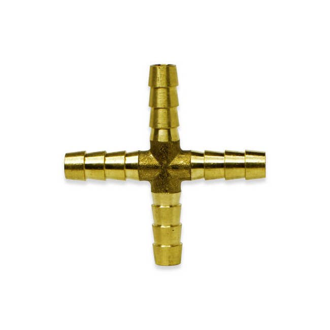 3/8 Inch (in) Barb Size Hose Cross Fitting - Image 1