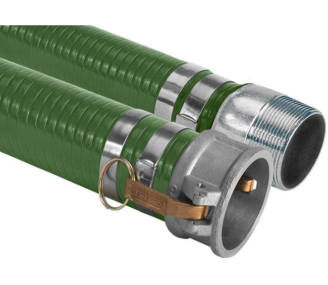 Green PVC Suction Hose Assembly 4" ID - Image 1