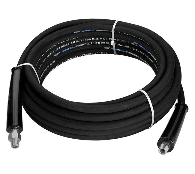 6000 PSI EPDM Rubber Pressure Wash Hose Assembly - 3/8in x 50ft, Male x Male Connector - Image 1