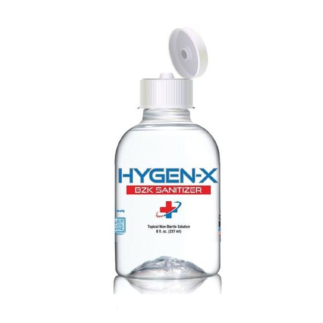 8 fl oz HYGEN-X BZK Topical Non-Sterile Solution Sanitizer - Image 1