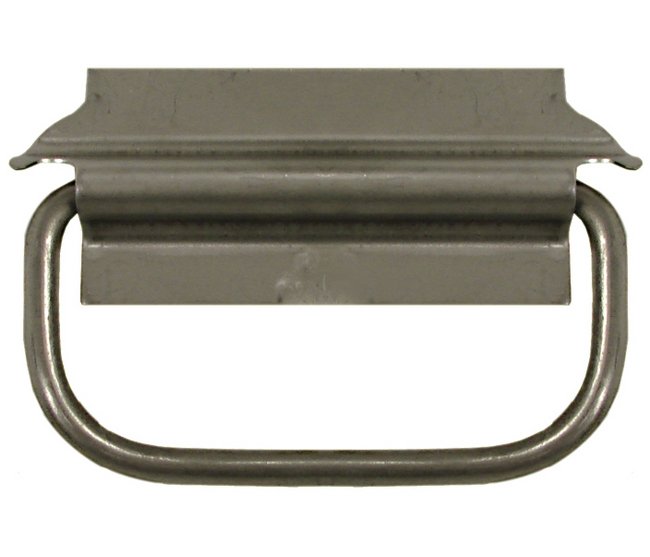 Stainless Steel Round Grip Weld-On Pull Handle with Mounting Plate - Image 1