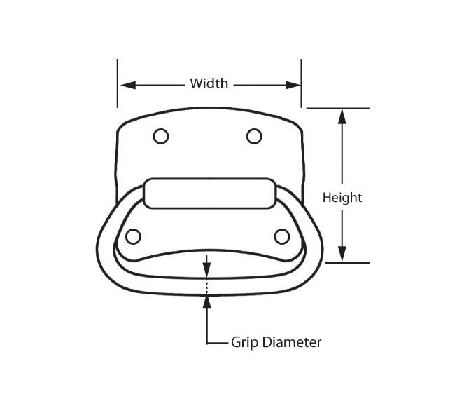 Monroe PMP Zinc Plated Style 2 Pull Handle with 175 lb Load Capacity - Image 2