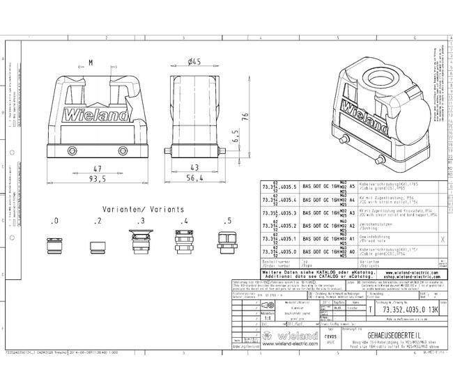 Wieland 16-Pole Heavy-Duty Industrial Connector Housing - Image 1