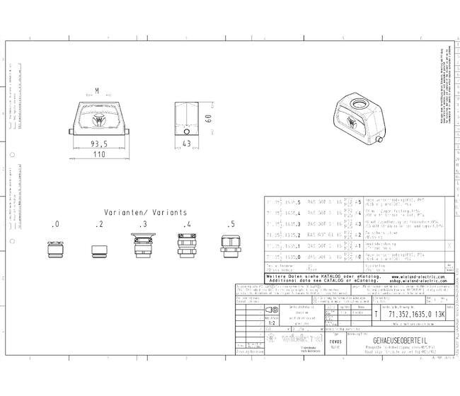 Wieland Industrial Connector Housing - 16-Pole M32 A1 - Image 1
