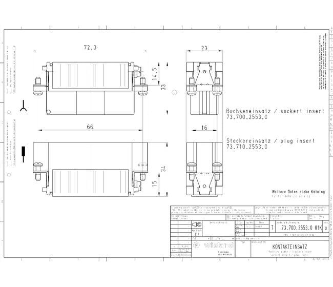 Wieland HD BUC 25 25 High Density Multi-Pole Connector Insert - Image 2