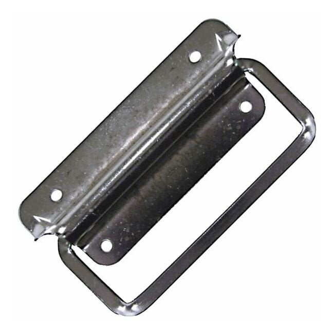 Rectangular Grip Pull Handles - Stainless Steel, Folding with Mounting Plate - Image 1