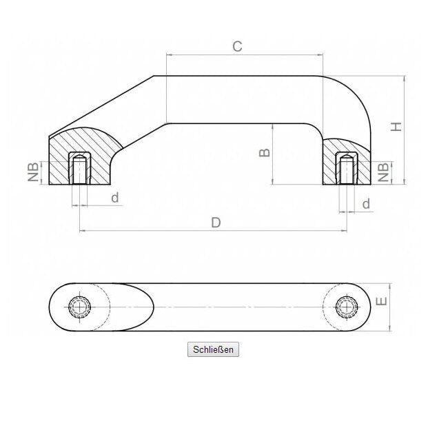 Stainless Steel Oval Grip Pull Handles - Metric Threaded - Image 2