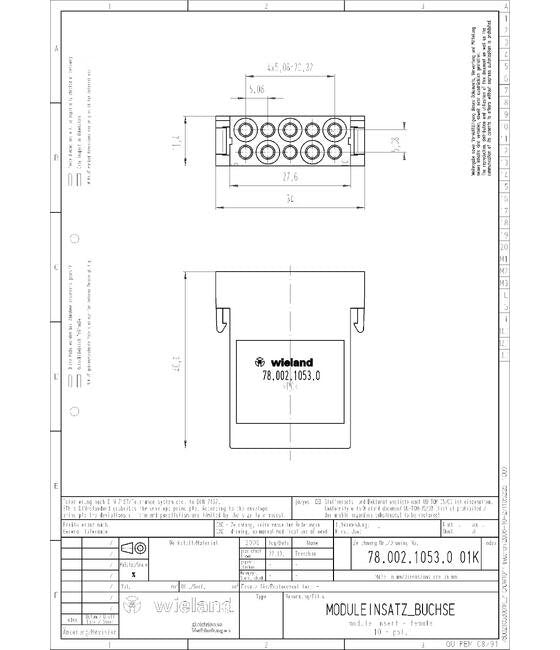 Wieland 10-Pole Female Insert for Industrial Multipole Connectors - Image 2