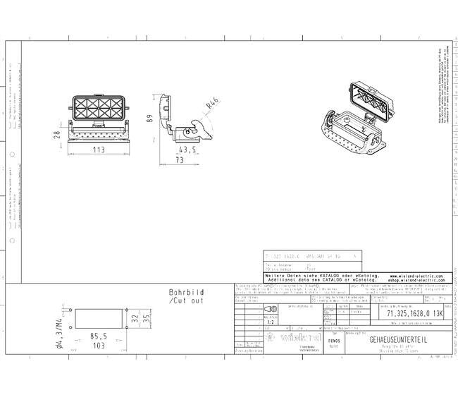 Wieland Industrial Multipole Connector Housing - 16-Pole Heavy-Duty Aluminum Construction - Image 1