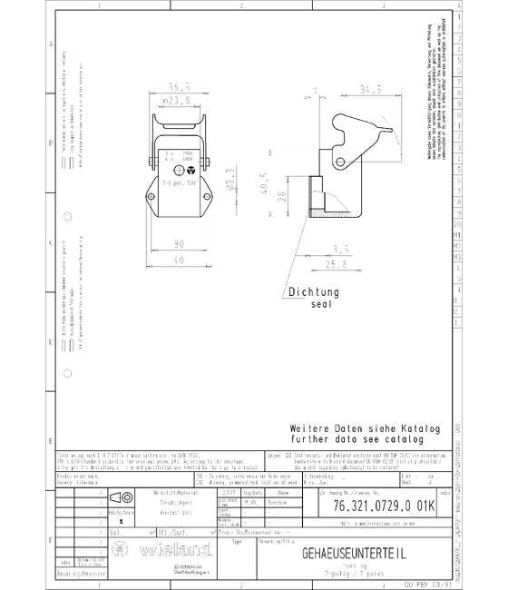Wieland Heavy-Duty Industrial Connector Housing - Image 1