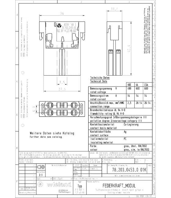 6kV Rated Impulse Voltage Female Insert (400V/14A) - Image 2