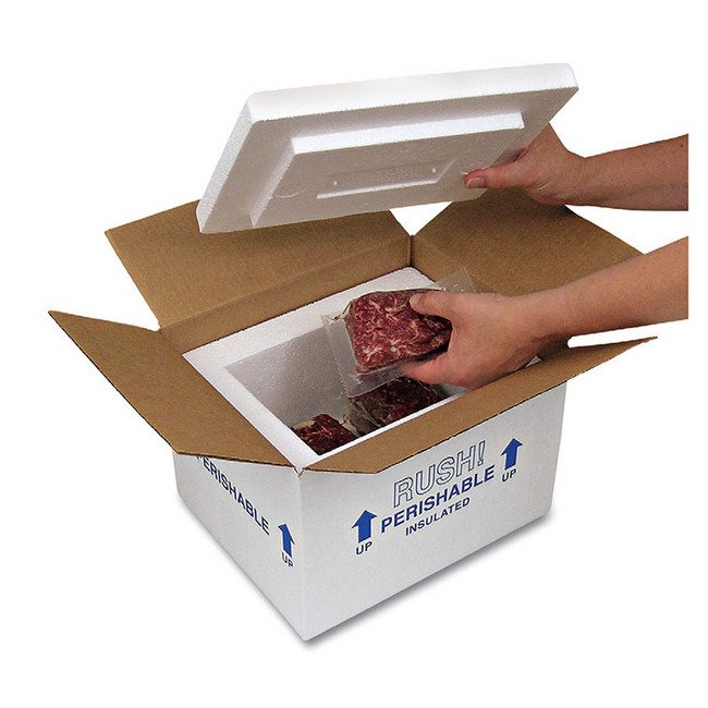Insulated 13x13x12.5 Styrofoam Corrugated Shipping Box - Image 1