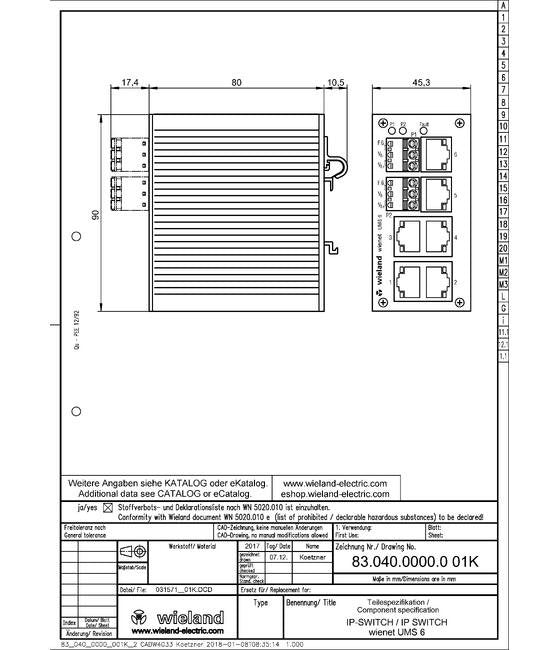 Wieland Wienet UMS6 IP Switch - Image 3