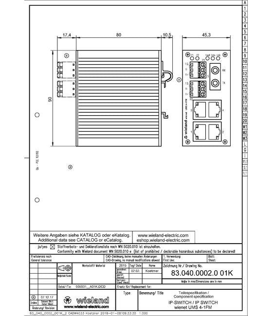 Wieland Wienet UMS4-1FM IP Switch - Image 3
