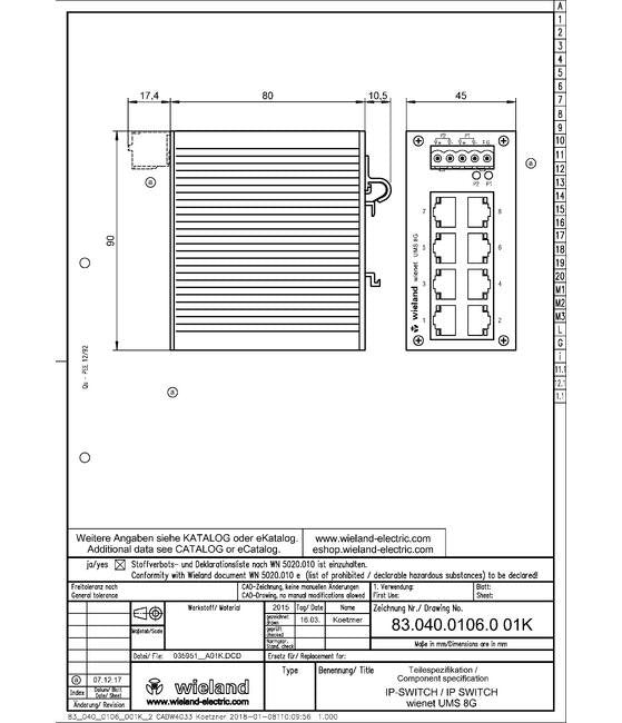 Wieland Wienet UMS8G IP Switch - Image 3