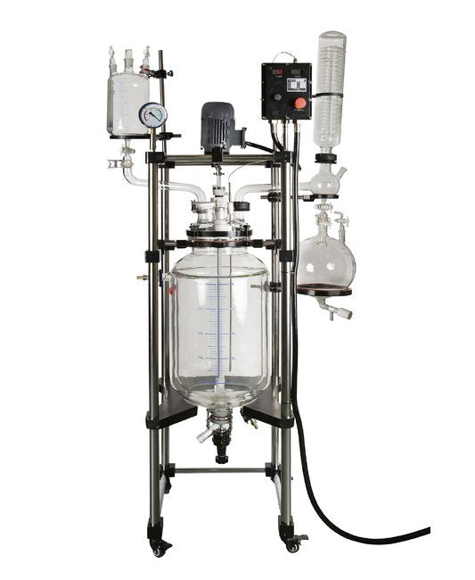 10 Liter (L) Capacity Single Jacketed Reactor with Explosion Proof Electric Motor - Image 1