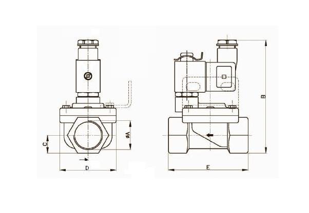 Jefferson 2036 Series 2 Way Solenoid Valves - Brass Body, 1/2 in Port - Image 2