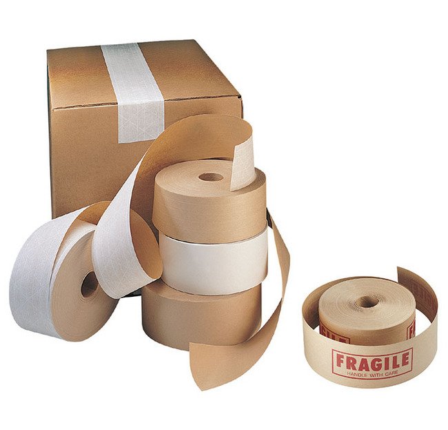 3 Inch Tan Fiberglass Reinforced Gummed Tape - Image 1