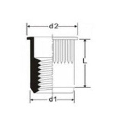 Ornit K-Series M6 Thread Yellow Zinc Plated Rivet Nut - Image 2