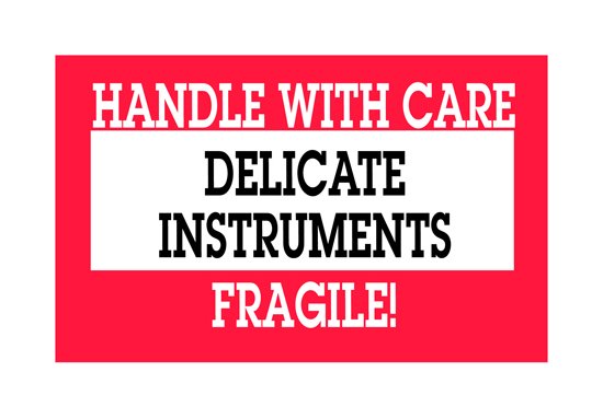 3x5 Delicate Instrument Label - Handle with Care, Fragile! (500/Roll) - Image 1