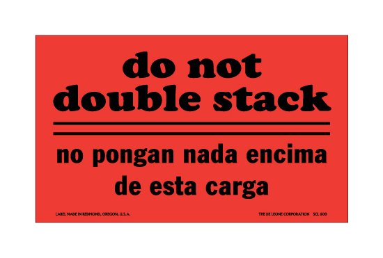3 x 5 Inch Precautionary Do Not Stack Labels - Image 1